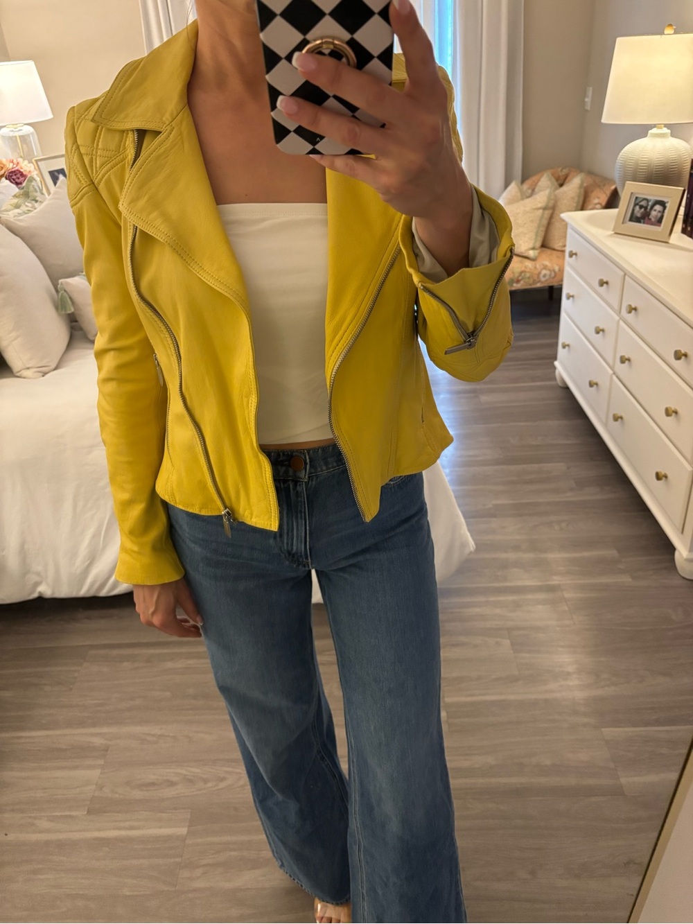 Needle & Thread Heritage Leather Jacket in Mustard Yellow 💛 - Picture 3 of 7